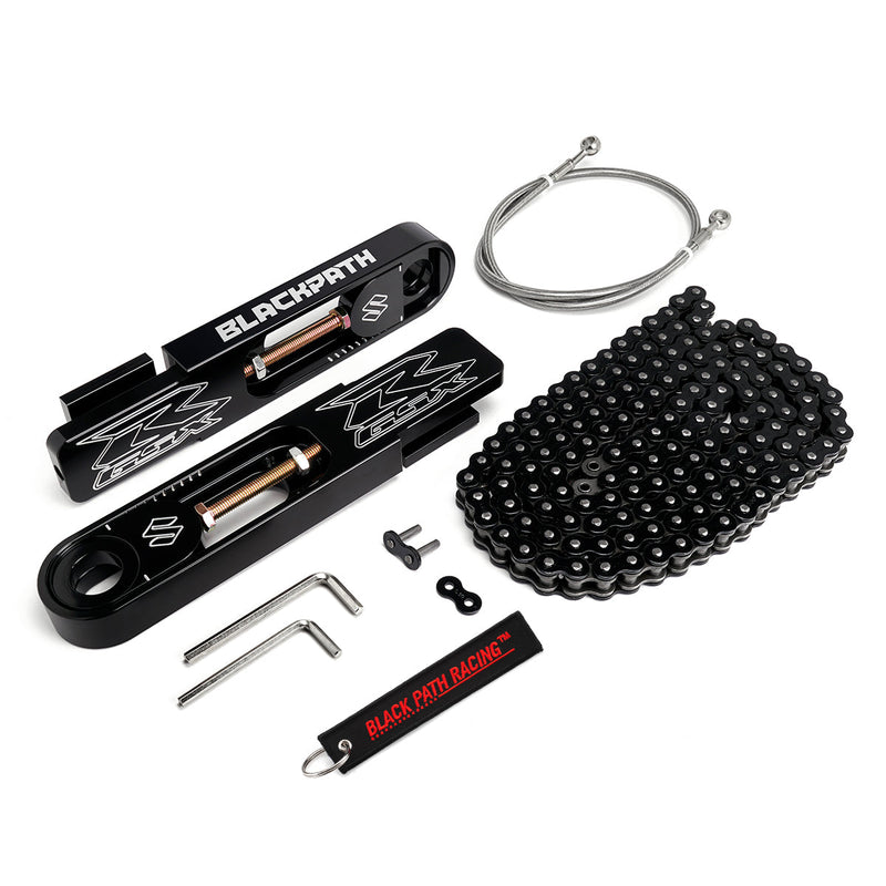 2004-2005 Suzuki GSX-R 750 5-9" Swingarm Extensions with Brake Hose and Chain