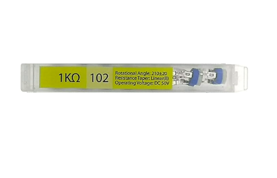 Trimmer Potentiometer – Linear (B), DC 50V, 210° ±20° Rotation (8-Pack) TekShack