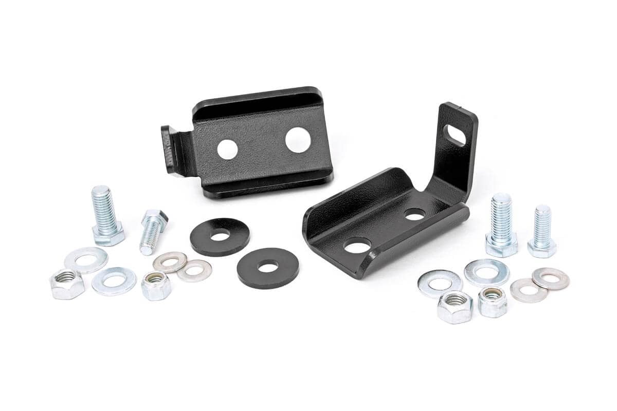 Shock Relocation Brackets Front Jeep Wrangler JK/Wrangler Unlimited (07-18) Rough Country