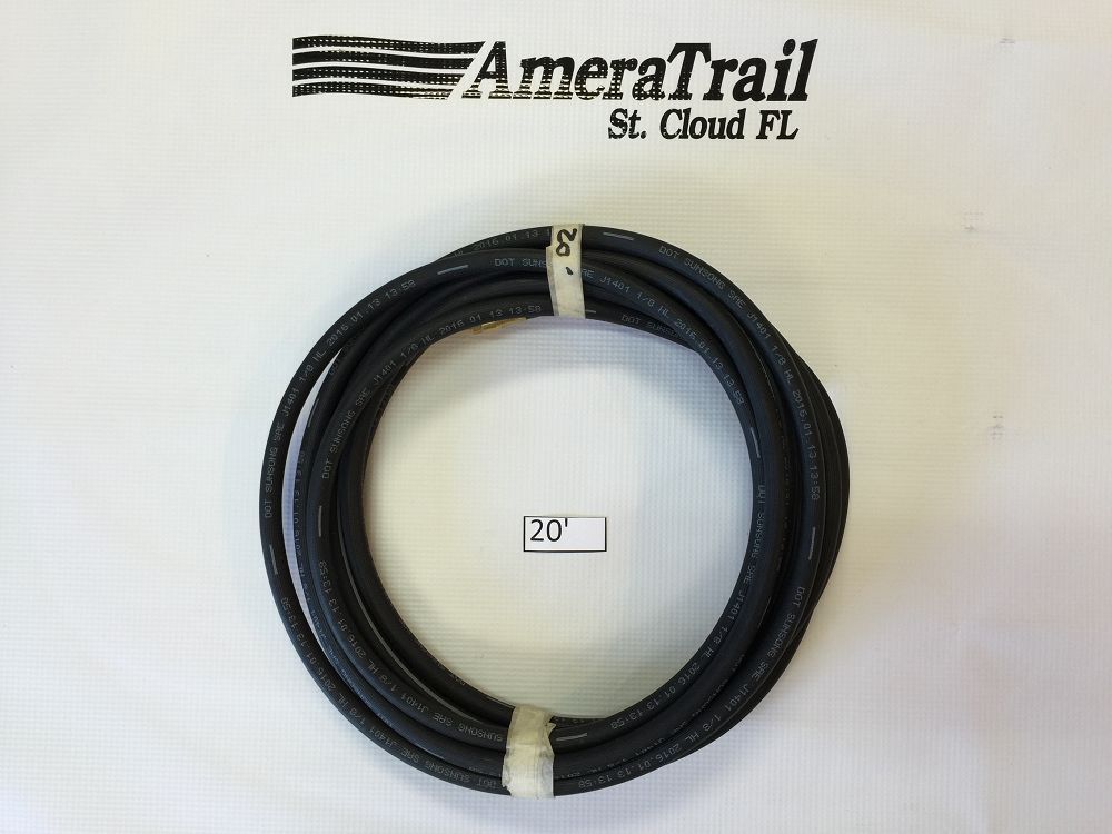 240" / 20' Brake Line, 1/8" ID 3/16" Brass Male Fittings w/ Stainless Flares - Kodiak Hydraulic Brake Hose
