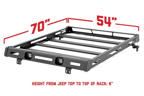 Roof Rack Black Series Lights Jeep Wrangler JK/Wrangler Unlimited (07-18) Rough Country