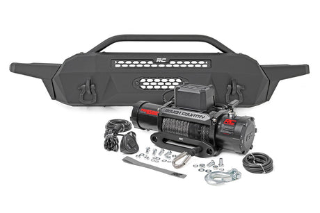 Front Bumper High Clearance 9500-Lb Pro Series Winch Synthetic Rope Toyota Tacoma 4WD (16-23) Rough Country
