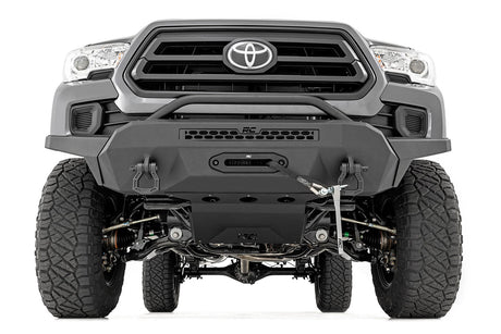 Front Bumper High Clearance 12000-Lb Pro Series Winch Synthetic Rope Toyota Tacoma 4WD (16-23) Rough Country