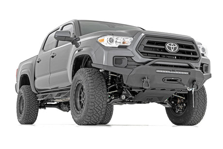 Front Bumper Hybrid 20 Inch Black LED 9500-Lb Winch Syn Toyota Tacoma (16-23) Rough Country