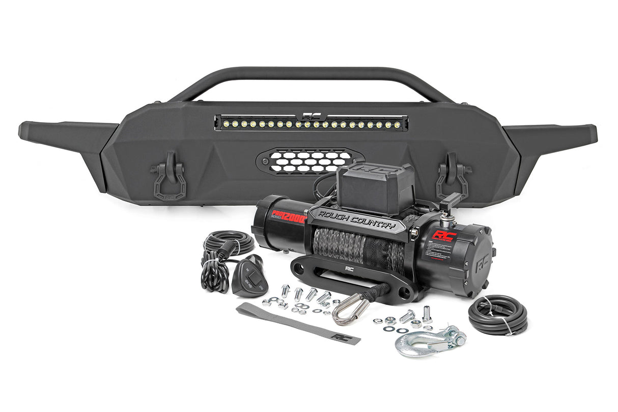 Front Bumper Hybrid 20 Inch Black White DRL LED Toyota Tacoma 2WD/4WD (16-23) Rough Country
