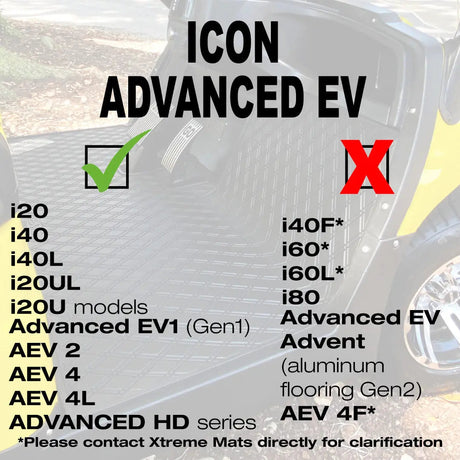 Xtreme Mats ICON Advanced EV1 / Advanced HD Golf Cart Floor Mat