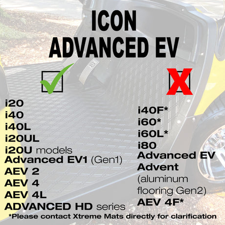 Xtreme Mats ICON Advanced EV1 / Advanced HD Golf Cart Floor Mat