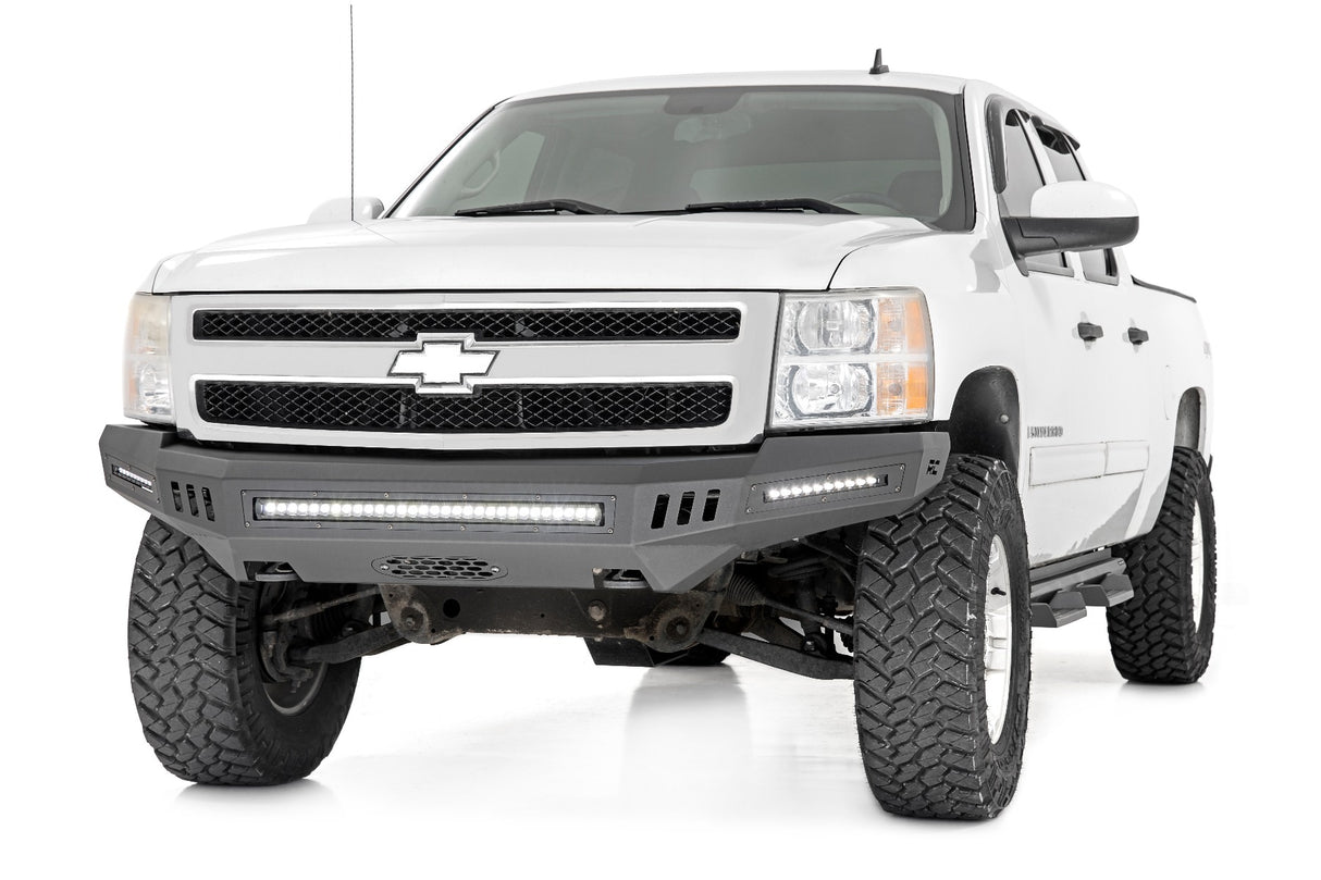 Front High Clearance Bumper Black LEDs Chevy Silverado 1500 2WD/4WD (07-13) Rough Country