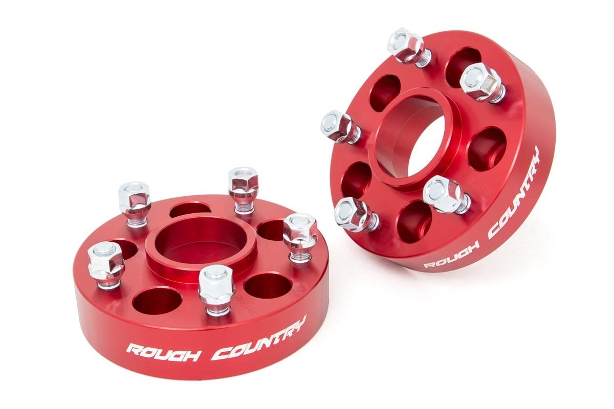 1.5 Inch Wheel Adapters 5x4.5 to 5x5 Red Jeep Cherokee XJ/Comanche MJ/Wrangler TJ Rough Country