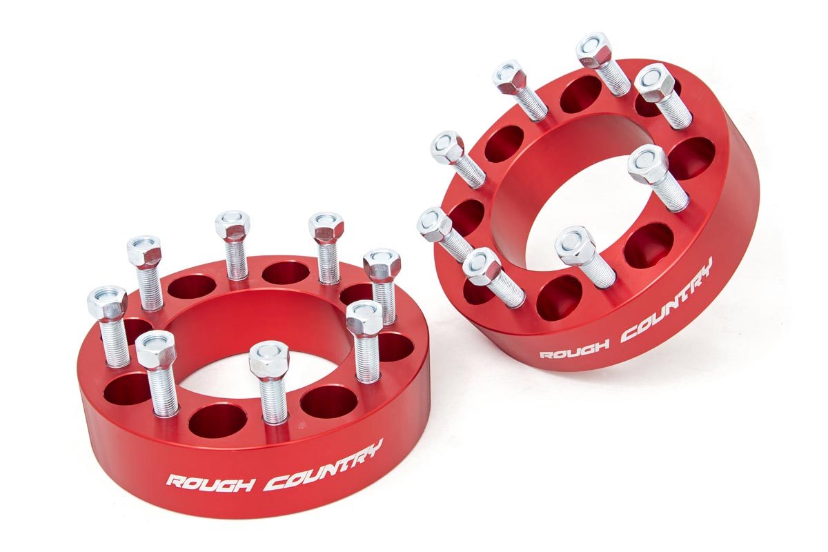 2 Inch Wheel Spacers 8x6.5 Red Multiple Makes & Models (Chevy/GMC/Ram) Rough Country