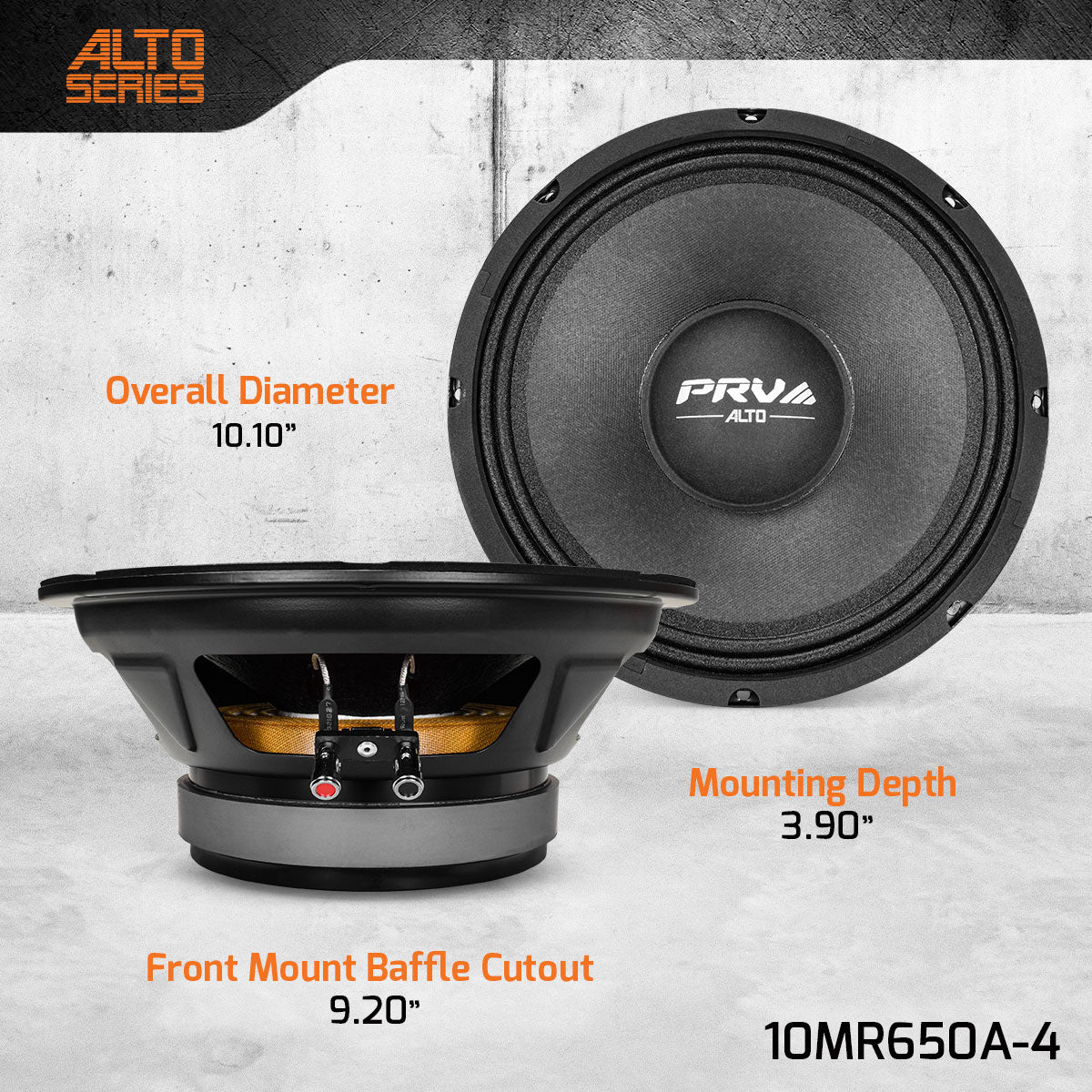PRV Audio 10MR650A-4 10 Inch Midrange Car Audio Speaker