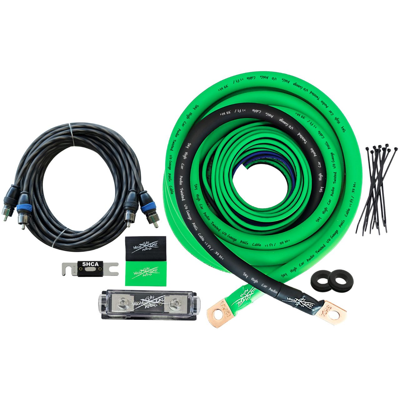 Sky High Car Audio 0GA Copper 100% OFC Amplifier Installation Kit Sky High Car Audio