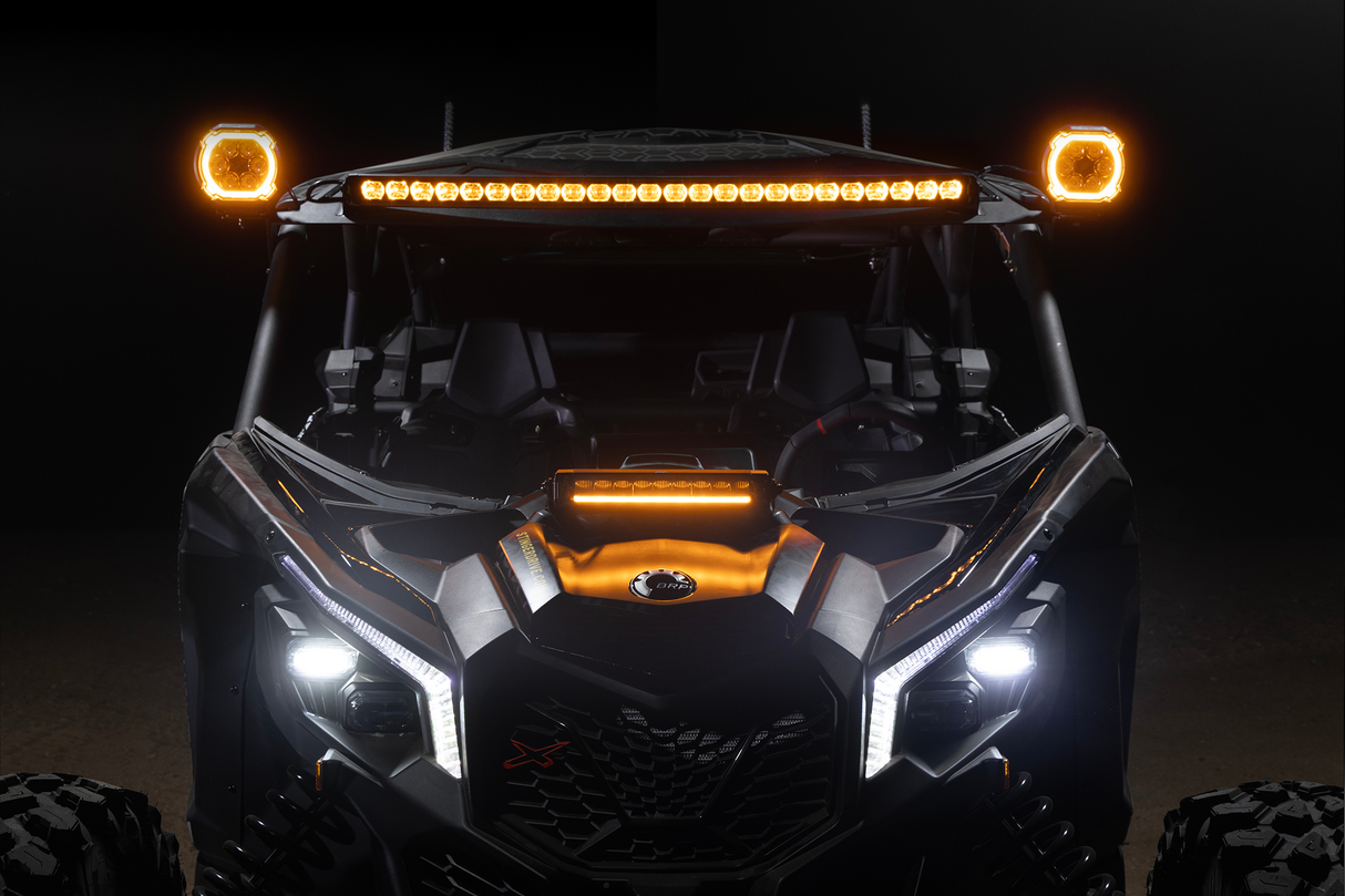 HEXCORE Universal 10" Straight LED Light Bar, Flood Beam with Amber & White Position Light | STL10LB Stinger