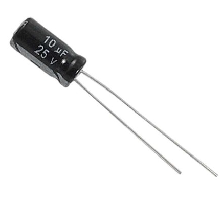 10µF 25V Radial Electrolytic Capacitor 3-Pack - Audio Coupling TekShack