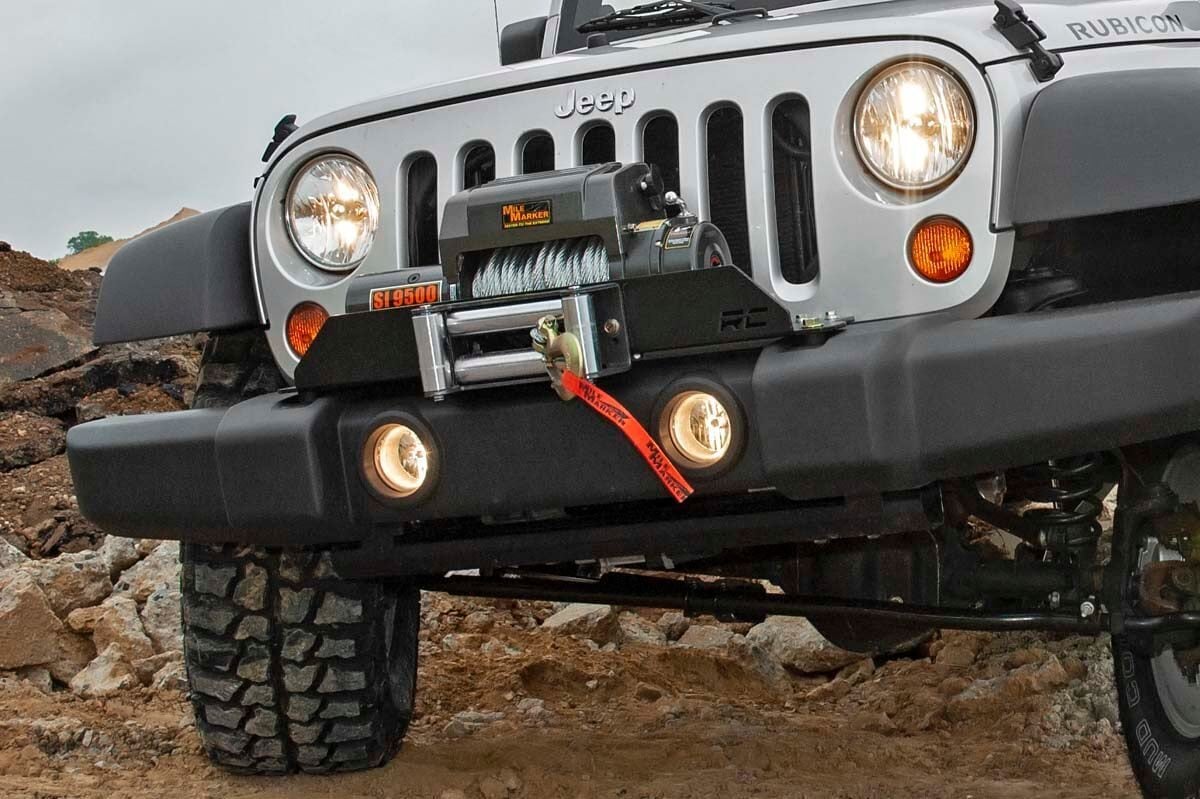 Winch Mount Plate Factory Bmpr D-Rings Jeep Wrangler JK/Wrangler Unlimited (07-18) Rough Country