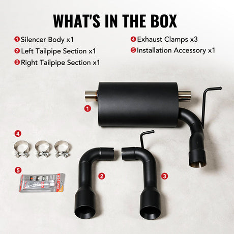 2007-2017 Jeep Wrangler JK (3.6L / 3.8L) & 2018-2023 Jeep Wrangler JL (2.0L / 3.6L) Axle-Back Exhaust System Flashark