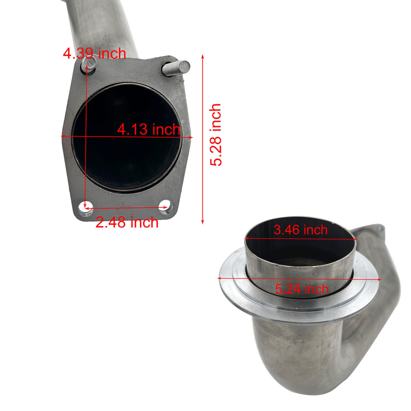 TruckTok 2017-2023 6.6L Duramax 4" DPF pipe & 3.5" Downpipe w/EGR Delete kit