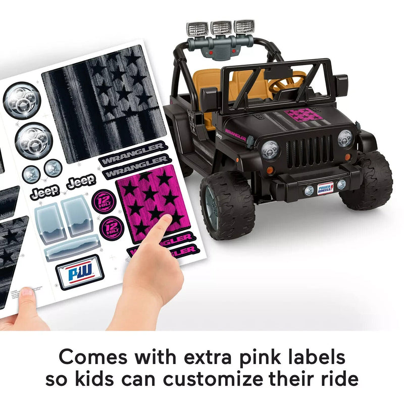 12-Volt Ride-On Jeep Wrangler with 2 Speed Options: Reaching Up to 5 mph