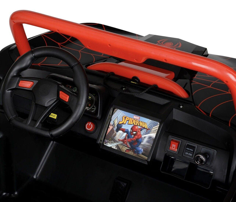12-Volt Spiderman UTV Ride-On with Real Doors and Two Seats - Brand New!