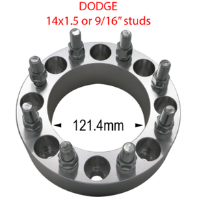 8 x 6.5" to 8 x 6.5" - 121.4mm Hub Centric / 14mm x 1.5" Studs (Ram) Far From Stock - CWA