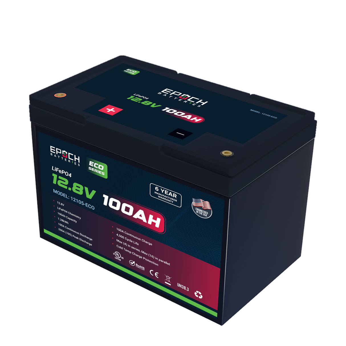Epoch Batteries 12V 100Ah Eco LiFePO4 Battery