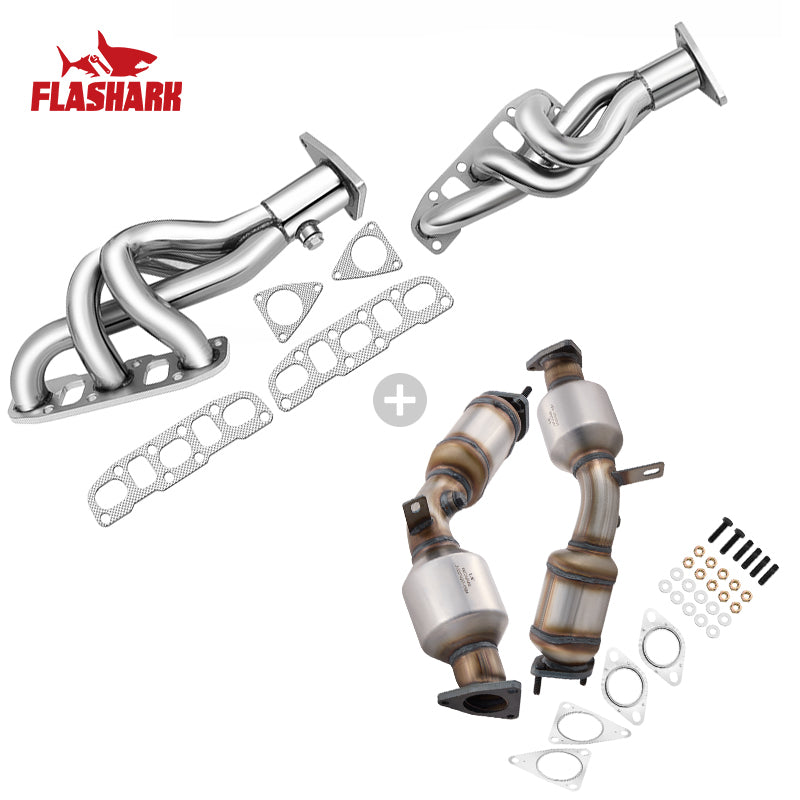 Left and Right 2-PC Catalytic Converter Kit for 2003-2008 Infiniti G35 FX35 M35 & Nissan 350Z 3.5L Flashark