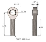 Heat Treated Chromoly 1 1/4-12 X 1 Right Hand Magnum Series Heim