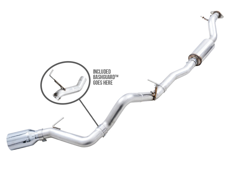 AWE Tuning 0FG Single Rear Exit Exhaust with BashGuard and Chrome Silver Tip | 2021+ Ford Bronco