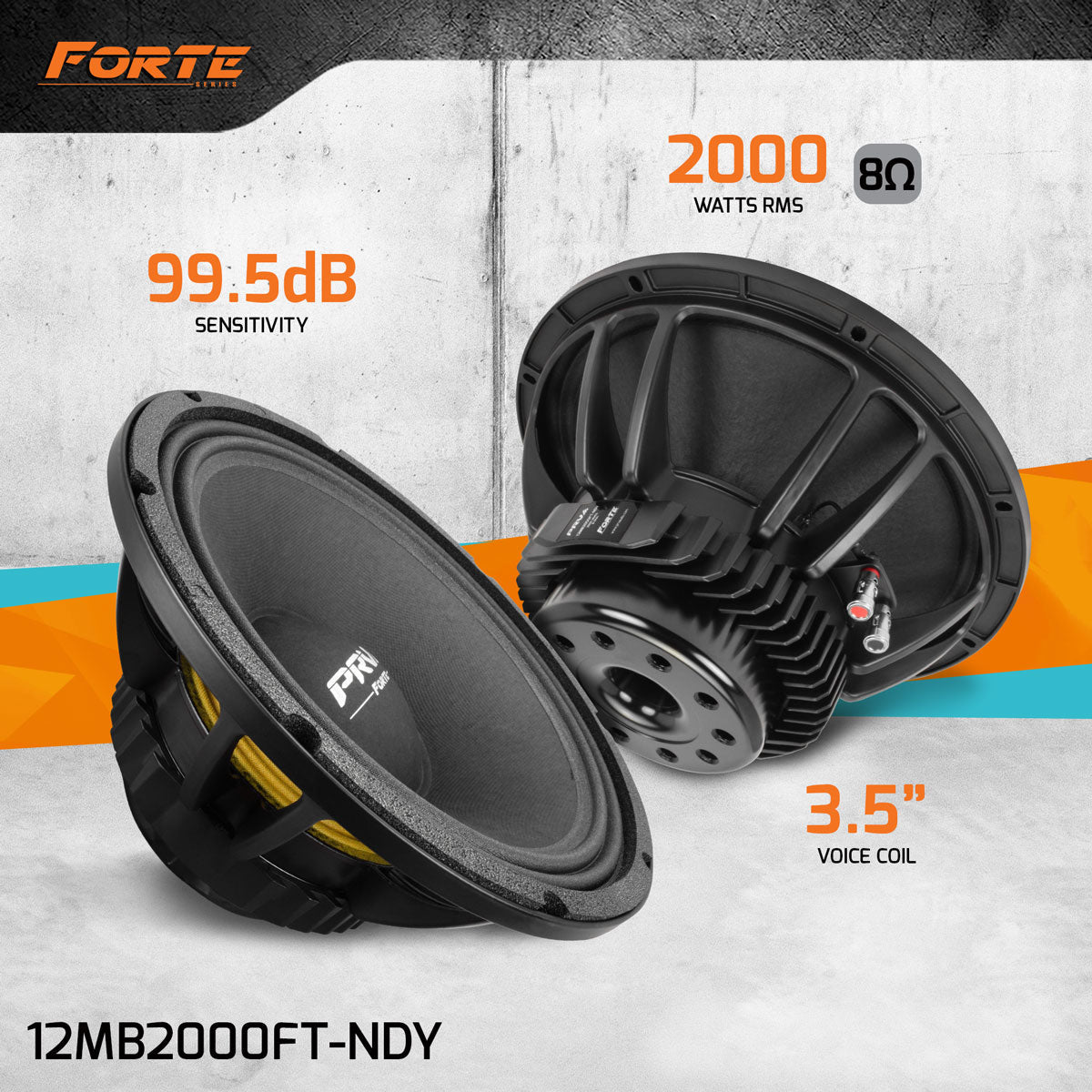 PRV 12MB2000FT-NDY Midbass PRV Audio