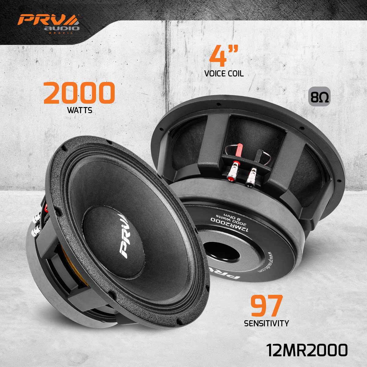 PRV Audio 12MR2000 12 Inch Midrange Loudspeaker 8 Ohm 2000W