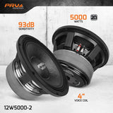 PRV Audio 12W5000-2 12-inch Pro Audio Woofer 2 Ohm