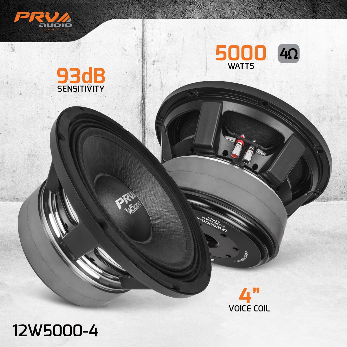 PRV Audio 12W5000-4 12-inch Pro Audio Woofer 4 Ohm