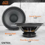PRV Audio 3000W 12-inch Woofer and Amplifier Bundle 4-Pack