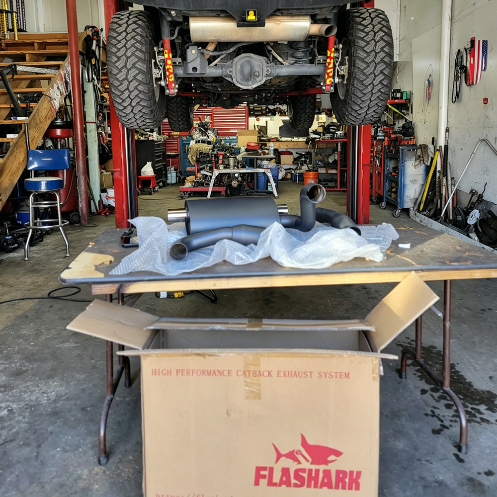 2007-2017 Jeep Wrangler JK (3.6L / 3.8L) & 2018-2023 Jeep Wrangler JL (2.0L / 3.6L) Axle-Back Exhaust System Flashark