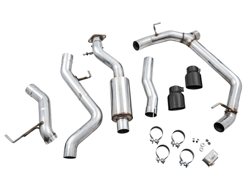 AWE Tuning 0FG Dual Rear Exit Exhaust with BashGuard and Diamond Black Tips | 2021+ Ford Bronco