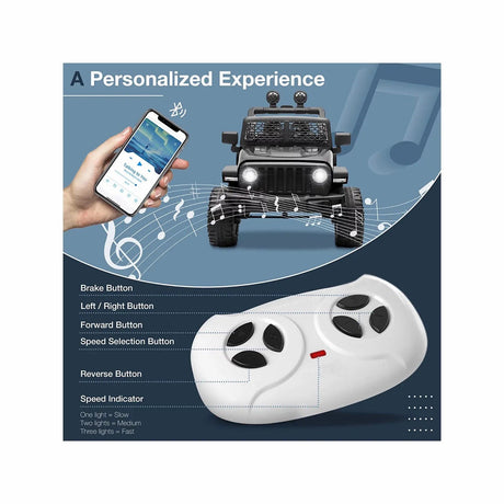 12V 2-Seater Electric Ride-On Car with LED Lights, MP3 Player, and Remote Control for Kids