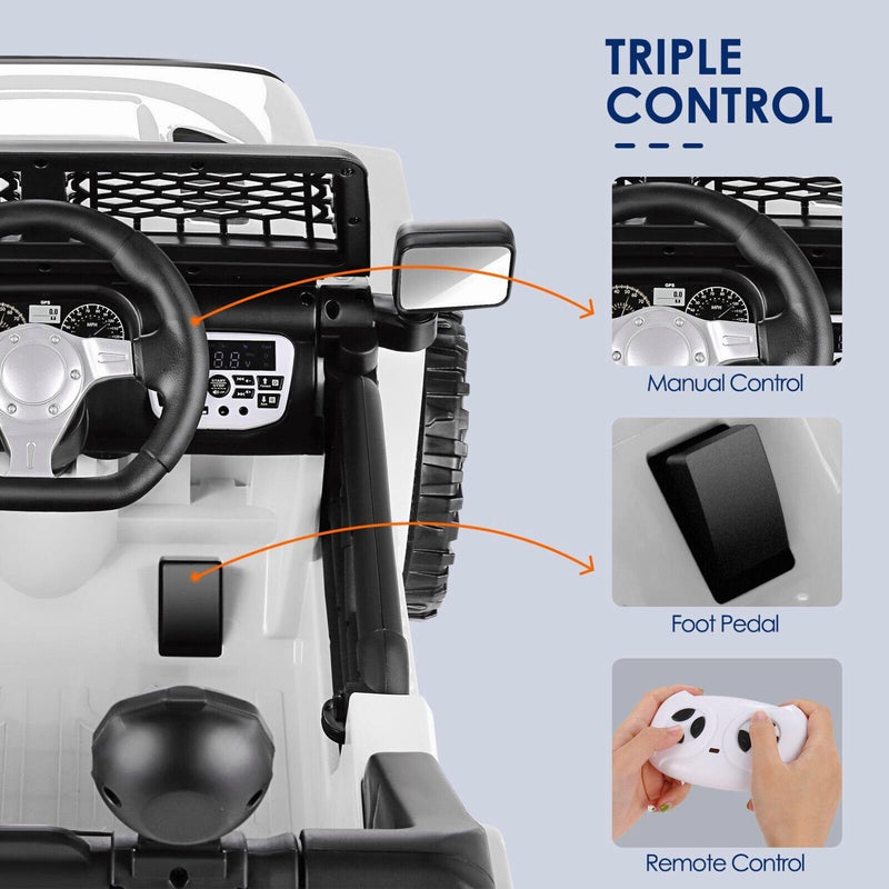 12V 2-Seater Electric Ride-On Car with LED Lights, MP3 Player, and Remote Control for Kids