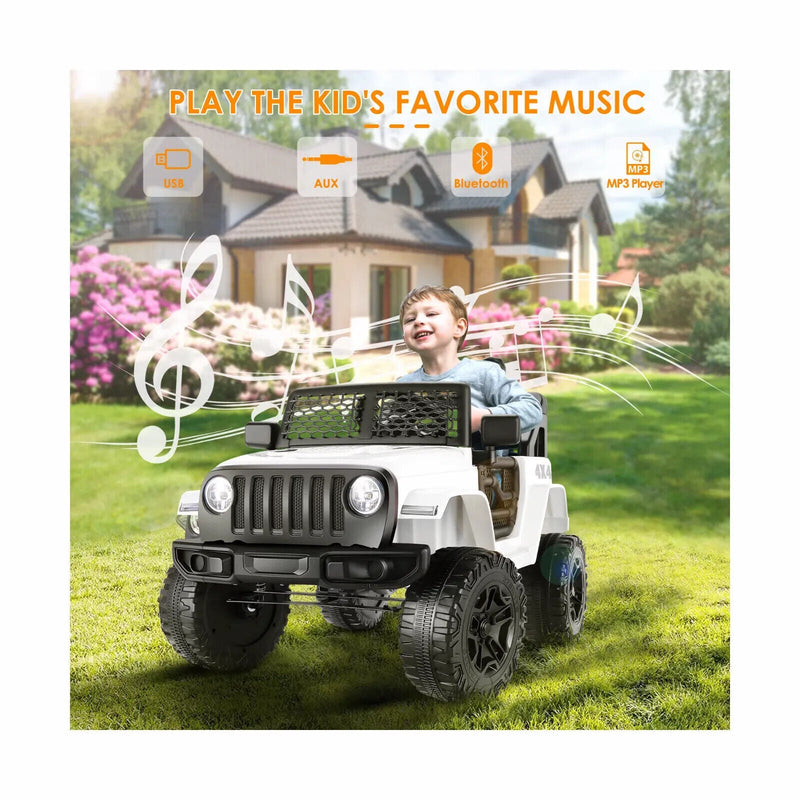 Electric Ride-On Car/Truck for Kids with MP3 Music and Remote Control - 12V with Lights - 76 Fun Features!