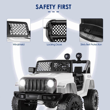 Electric Ride-On Car/Truck for Kids with MP3 Music and Remote Control - 12V with Lights - 76 Fun Features!