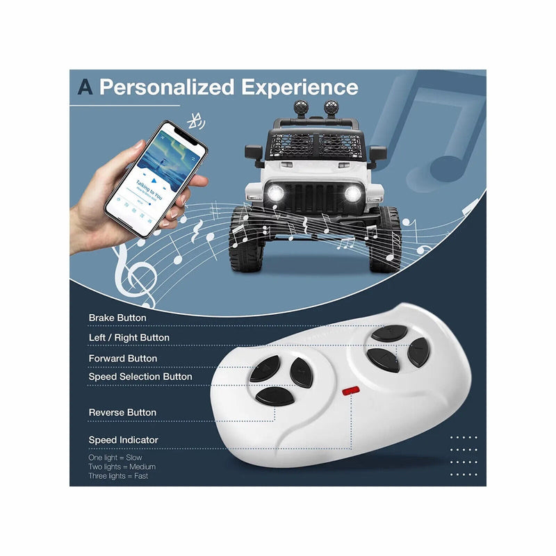 Electric Ride-On Car/Truck for Kids with MP3 Music and Remote Control - 12V with Lights - 76 Fun Features!