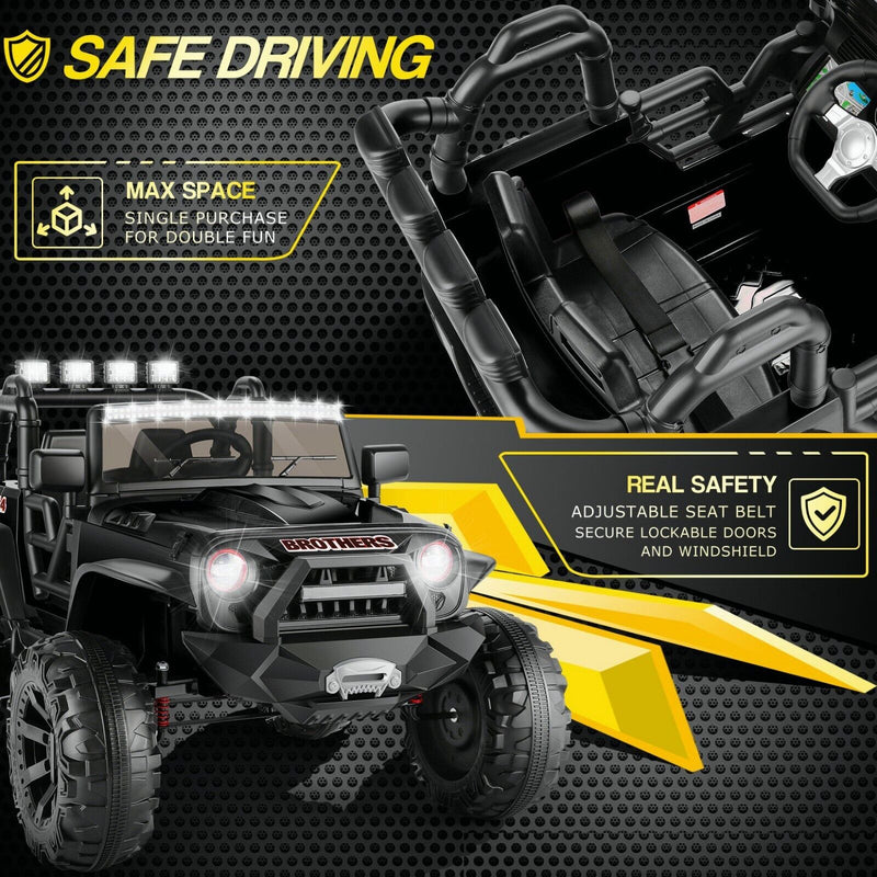 Jeep 24V/12V Kids Electric Ride-On Car with Remote Control, 3 Speeds, and LED Lights