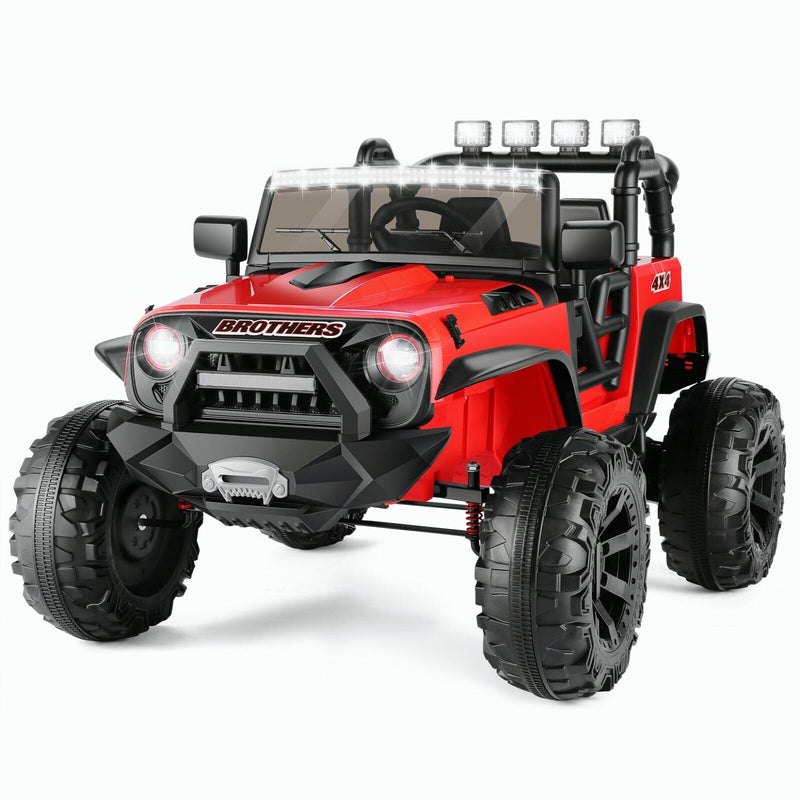 Jeep 24V/12V Kids Electric Ride-On Car with Remote Control, 3 Speeds, and LED Lights