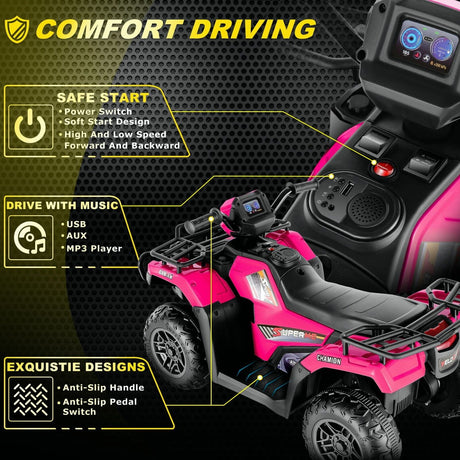 12V/24V Electric Jeep Truck ATV for Kids with Parent Remote Control - Fun and Safe Ride-On Toy