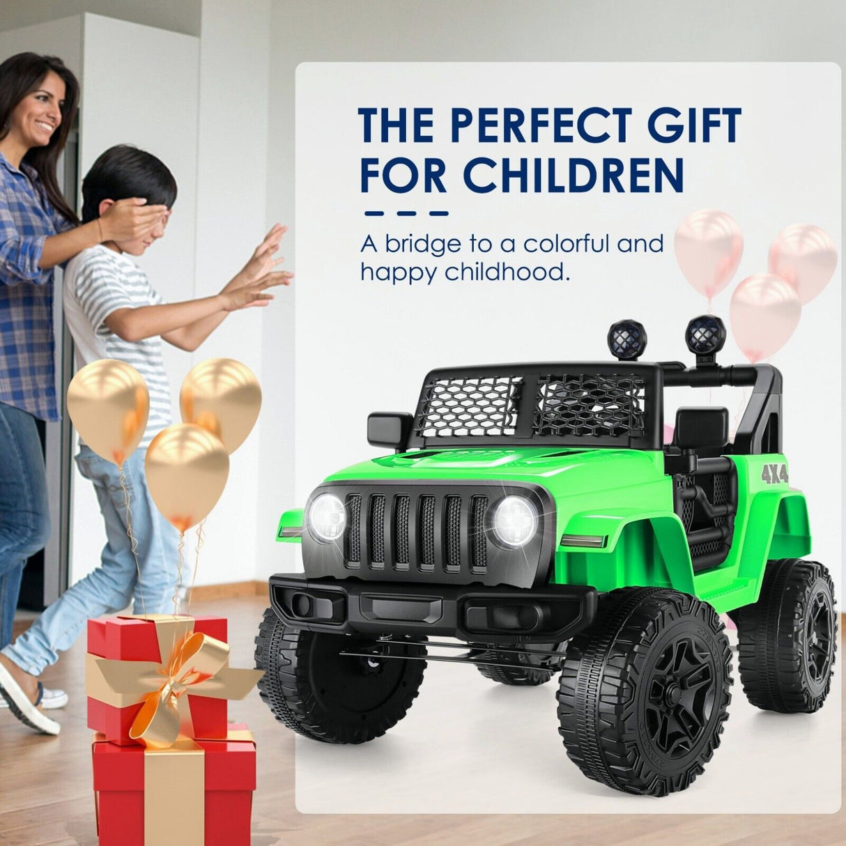 Electric 4 Wheeler ATV Car Jeep Truck for Kids - 12V/24V Battery Powered Ride-On Toy