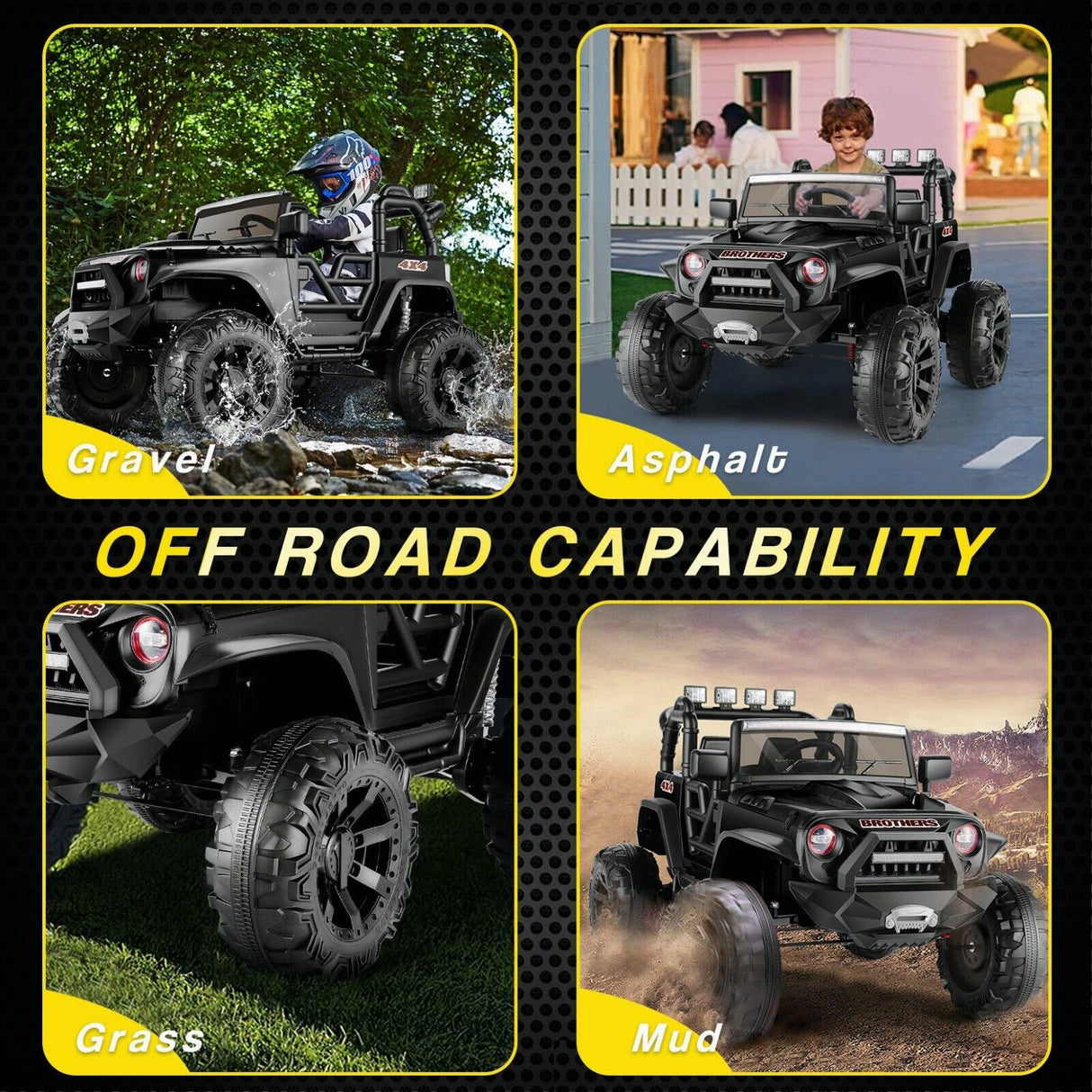 Electric 4 Wheeler ATV Car Jeep Truck for Kids - 12V/24V Battery Powered Ride-On Toy