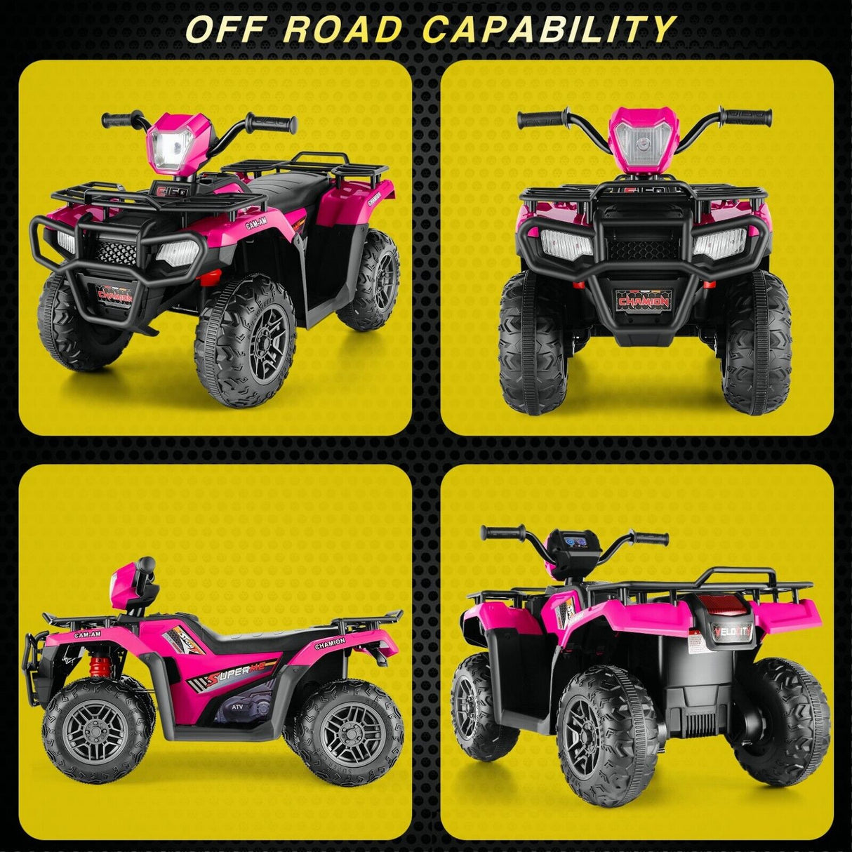 Electric Ride-On Jeep Truck for Kids: 12V/24V ATV Toy with Four-Wheel Drive