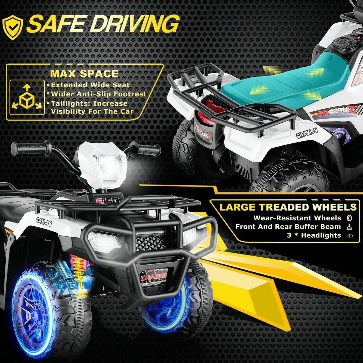 Electric Ride-On Jeep Truck for Kids: 12V/24V ATV Toy with Four-Wheel Drive