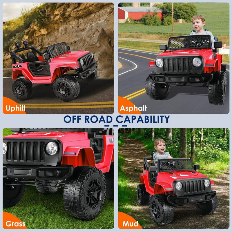 Electric Ride-On Jeep Truck for Kids: 12V/24V ATV Toy with Four-Wheel Drive