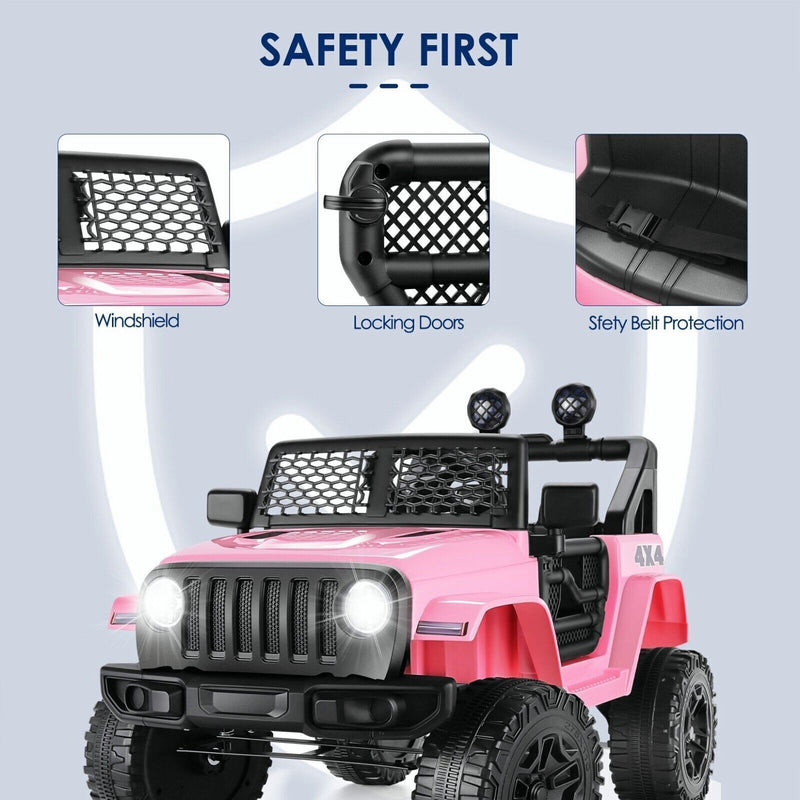 Electric Ride-On Jeep Truck for Kids: 12V/24V ATV Toy with Four-Wheel Drive