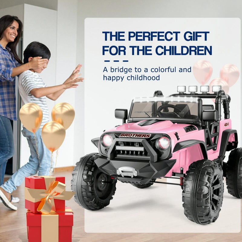 Electric Ride-On Jeep Truck for Kids: 12V/24V ATV Toy with Four-Wheel Drive